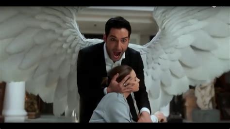 lucifer protects chloe with wings